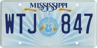 MS license plate WTJ847