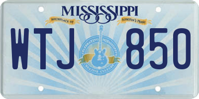 MS license plate WTJ850