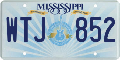 MS license plate WTJ852