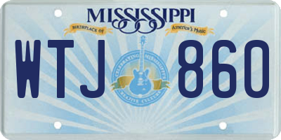MS license plate WTJ860