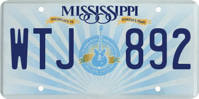 MS license plate WTJ892