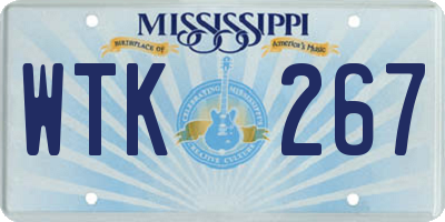 MS license plate WTK267