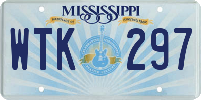 MS license plate WTK297