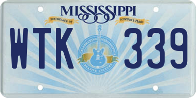 MS license plate WTK339