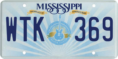 MS license plate WTK369