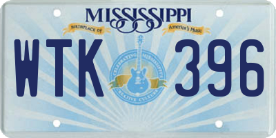 MS license plate WTK396