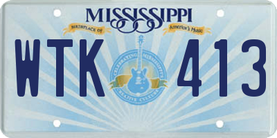 MS license plate WTK413