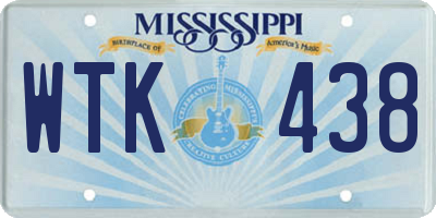 MS license plate WTK438