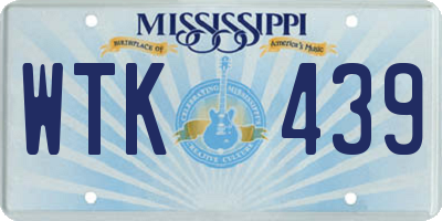 MS license plate WTK439