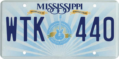 MS license plate WTK440