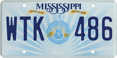 MS license plate WTK486