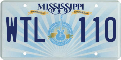 MS license plate WTL110