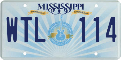 MS license plate WTL114