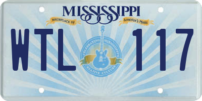 MS license plate WTL117