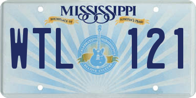 MS license plate WTL121