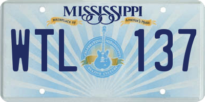 MS license plate WTL137