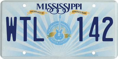 MS license plate WTL142