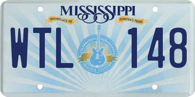 MS license plate WTL148