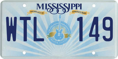 MS license plate WTL149