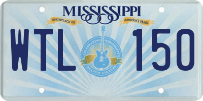 MS license plate WTL150