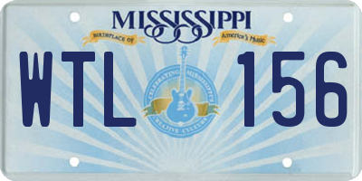 MS license plate WTL156