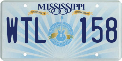 MS license plate WTL158