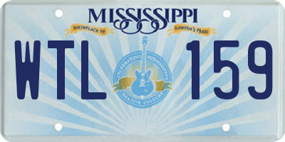 MS license plate WTL159