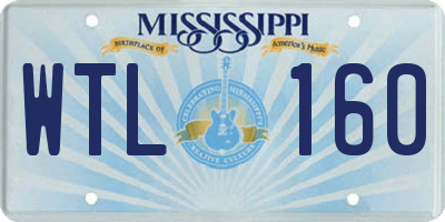 MS license plate WTL160