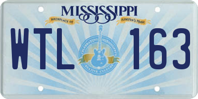 MS license plate WTL163