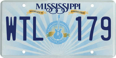 MS license plate WTL179