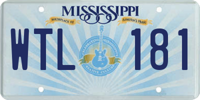 MS license plate WTL181