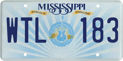 MS license plate WTL183