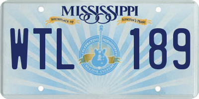 MS license plate WTL189