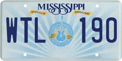 MS license plate WTL190