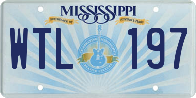 MS license plate WTL197