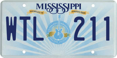 MS license plate WTL211