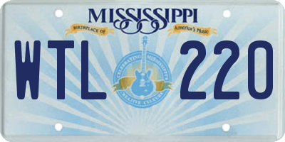 MS license plate WTL220