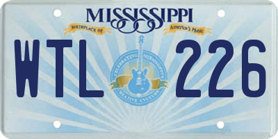 MS license plate WTL226