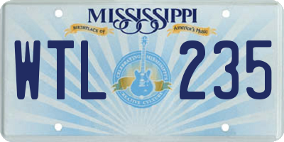 MS license plate WTL235