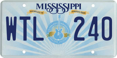 MS license plate WTL240