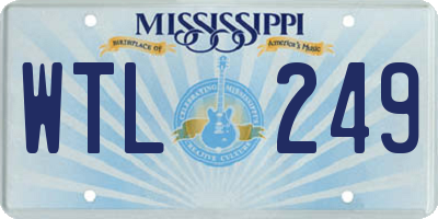 MS license plate WTL249