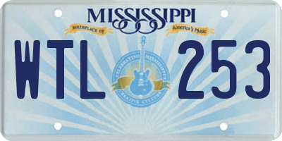 MS license plate WTL253