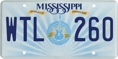 MS license plate WTL260