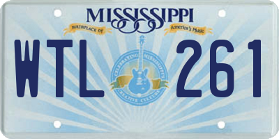 MS license plate WTL261