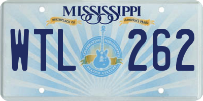 MS license plate WTL262