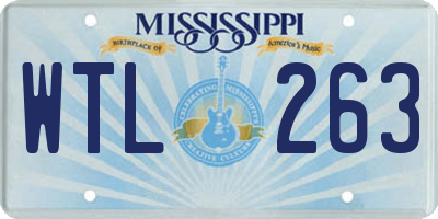 MS license plate WTL263