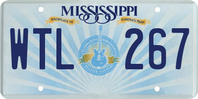 MS license plate WTL267