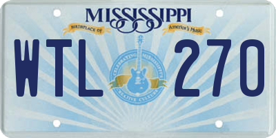 MS license plate WTL270