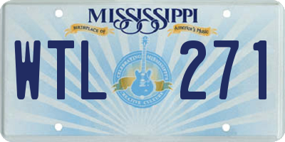 MS license plate WTL271