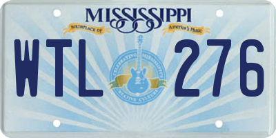 MS license plate WTL276